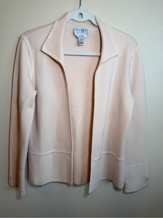 Talbots Sweaters - Talbots Collection 100% Merino Wool Cream Open Front Cardigan S